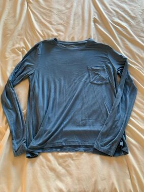 American Eagle Outfitters Women’s Long-Sleeve Pocket Tee - Slate Blue